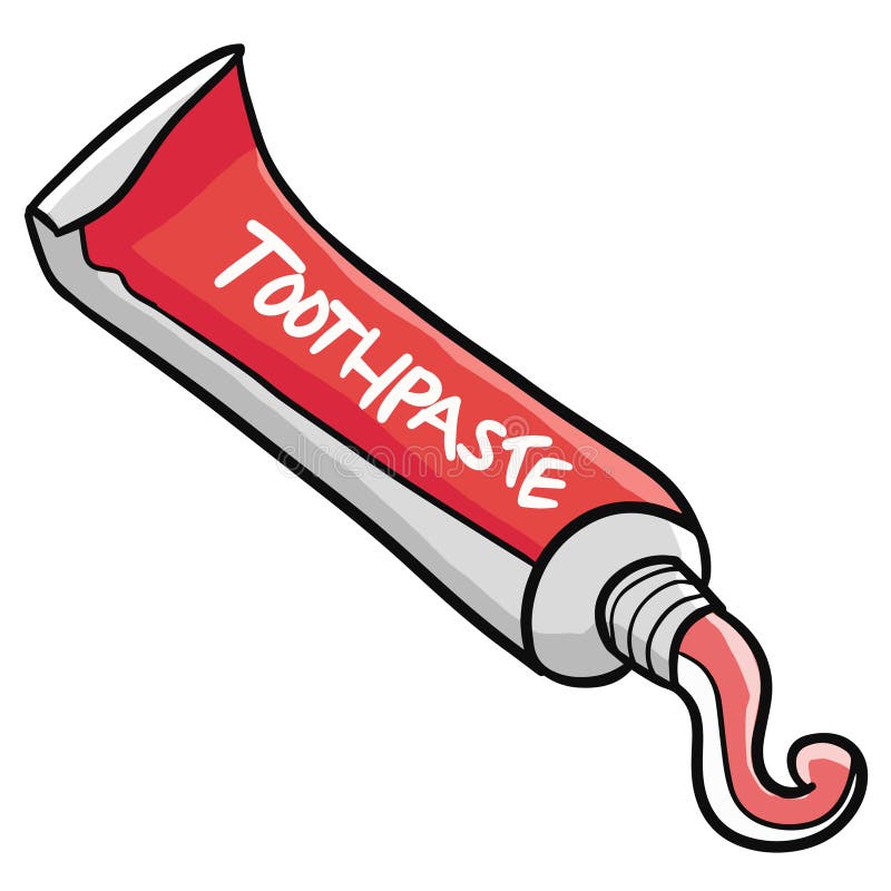 Funny Cartoon Opened Red Toothpaste Stock Vector Illustration of