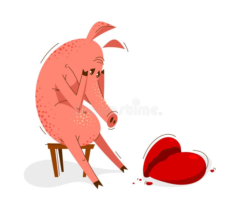 Funny Cartoon Pig Upset and Depressed Sitting and Crying because of Broken Heart Vector Illustration, Breakup Loneliness Stock Vector - Illustration of abasement, boar: 211848255 Funny Cartoon Pig Upset and Depressed Sitting and Crying because of Broken Heart Vector Illustration, Breakup Loneliness Stock Vector - Illustration of abasement, boar: 211848255