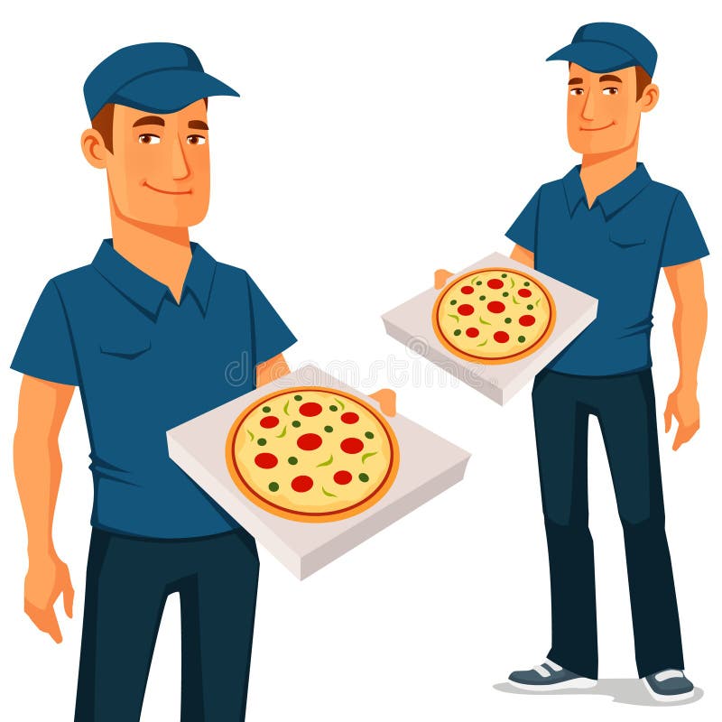 Funny Pizza Delivery Man Stock Illustrations 371 Funny Pizza Delivery