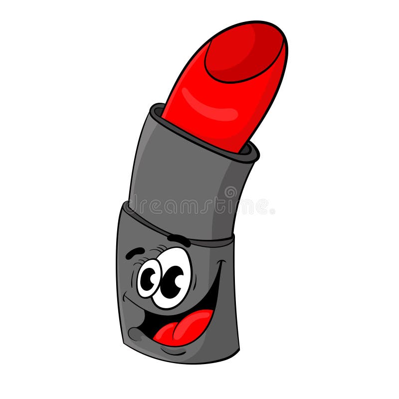 Funny Cartoon Red Lipstick . the Design of the Character Stock Vector