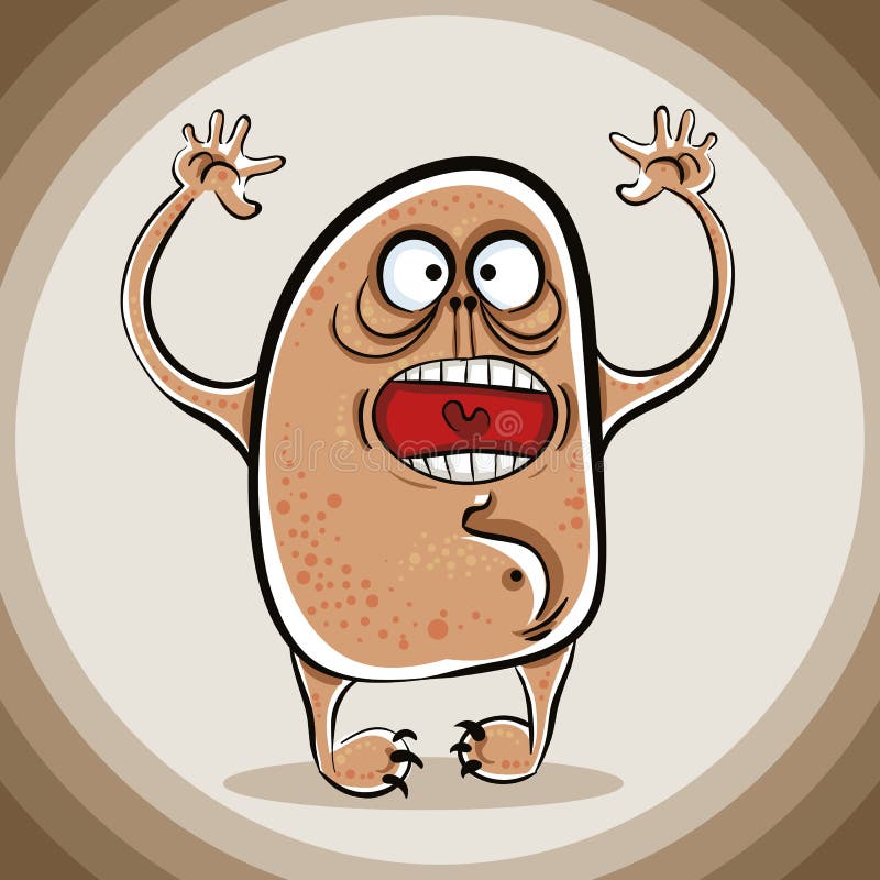 Funny cartoon scary monster. stock illustration