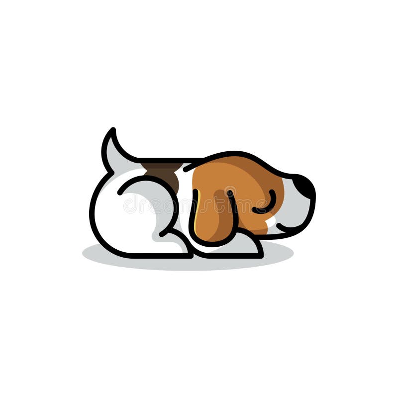 Design Concept - Funny Cartoon Sleeping Dog Portrait Stock Illustration -  Illustration of isolated, white: 192818584