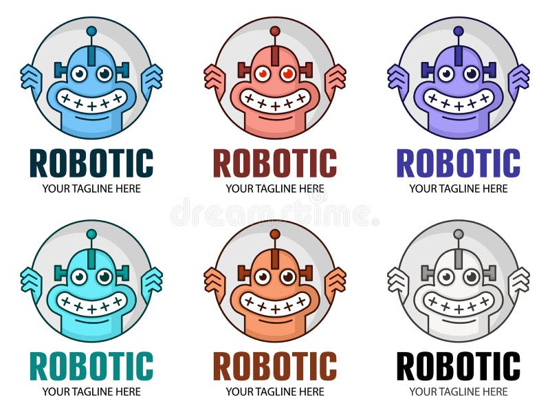 Cute smiling funny robot chat bot Royalty Free Vector Image