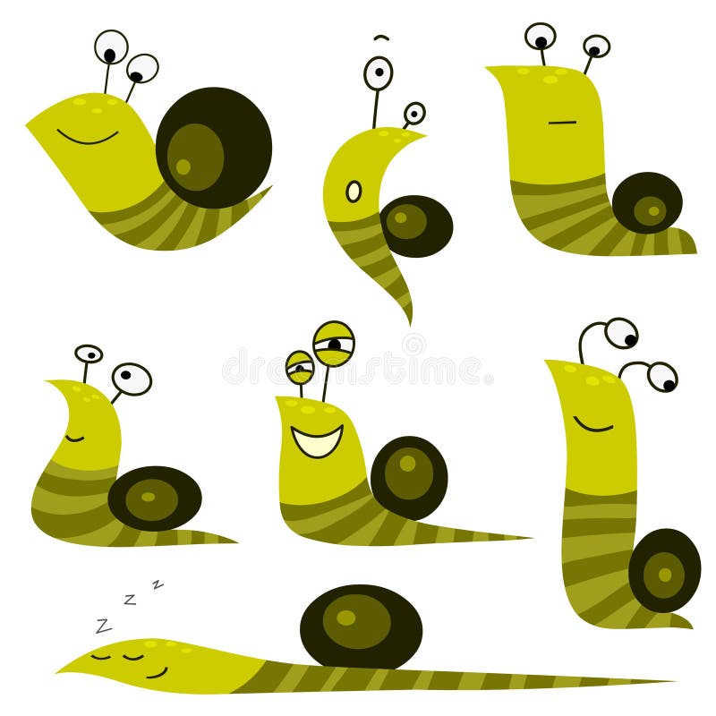 Funny cartoon snail