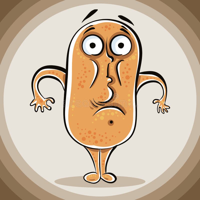 Funny cartoon surprised monster. royalty free illustration