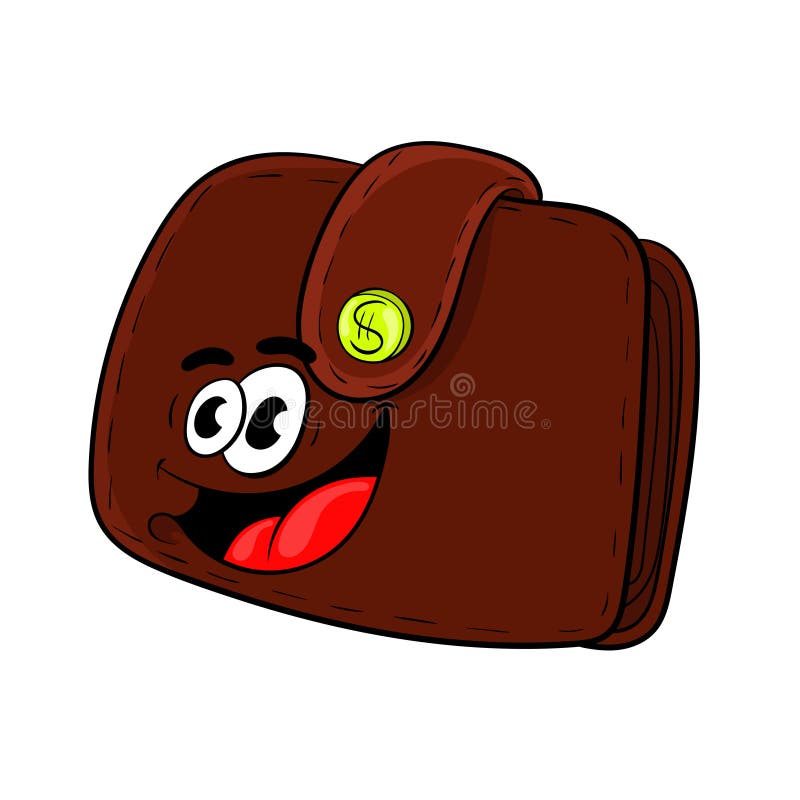 Funny Wallet with a Tight Belt Stock Vector Illustration of isolated