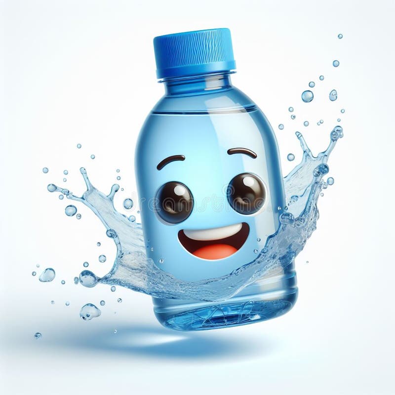 Funny Cartoon Water Bottle. World Water Day Stock Illustration