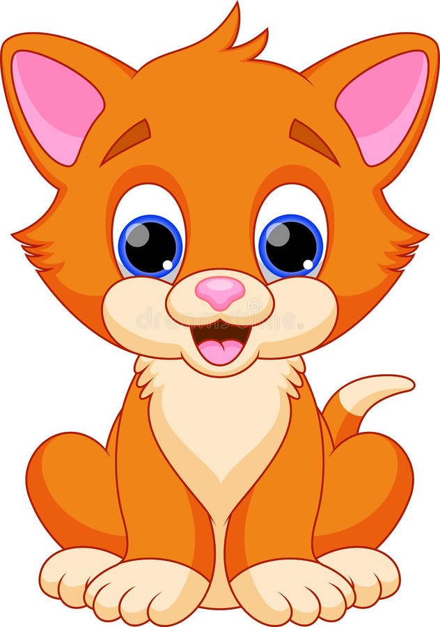 Cute cat cartoon stock vector. Illustration of purring - 45673881