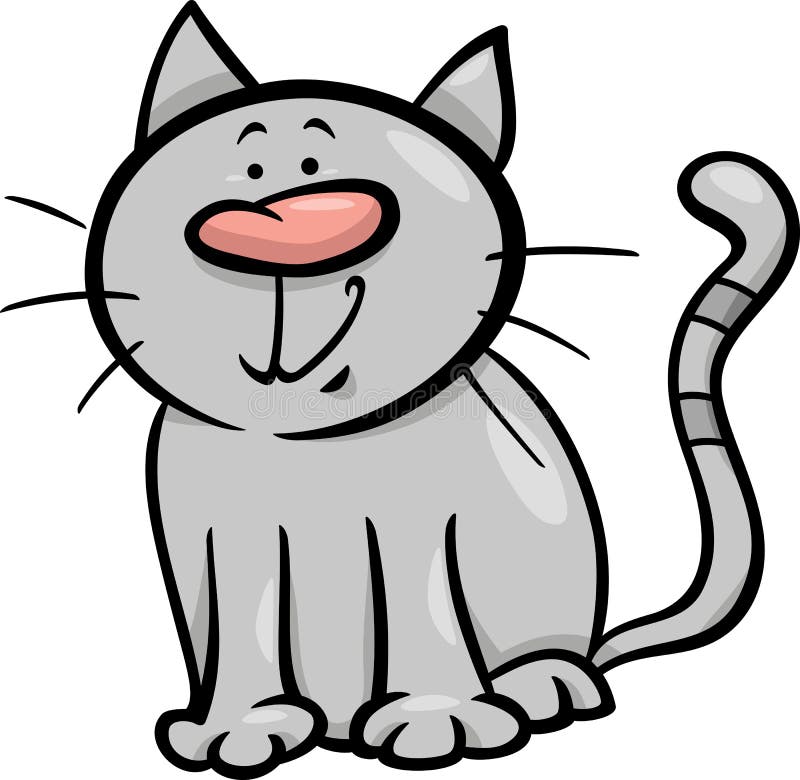 Funny Cat Cartoon Illustration Stock Vector - Illustration of funny