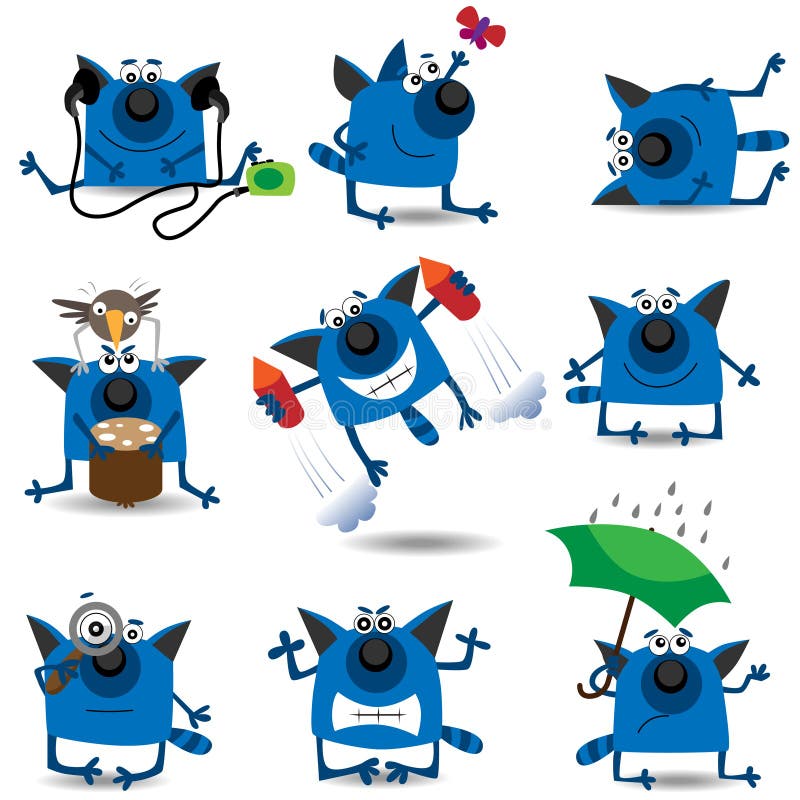 Funny cats set royalty free illustration