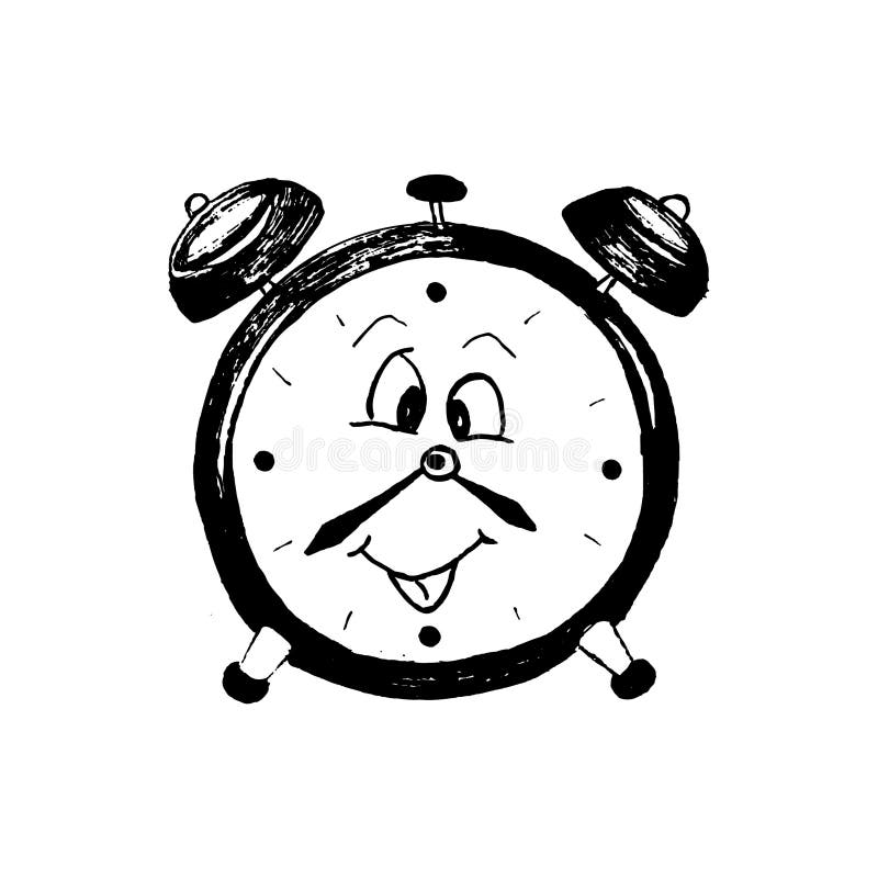 Funny Alarm Clock Character Stock Vector Illustration of clipart