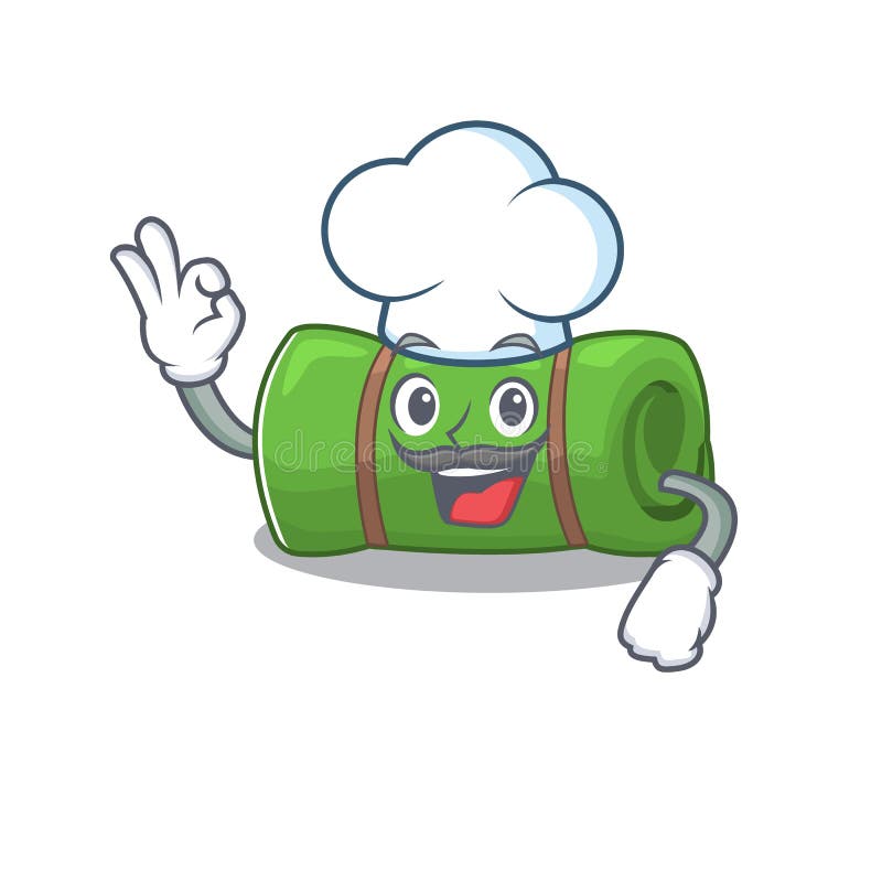 Download Funny Chef Camping Mat Scroll Cartoon, Met Een Witte Hoed ...