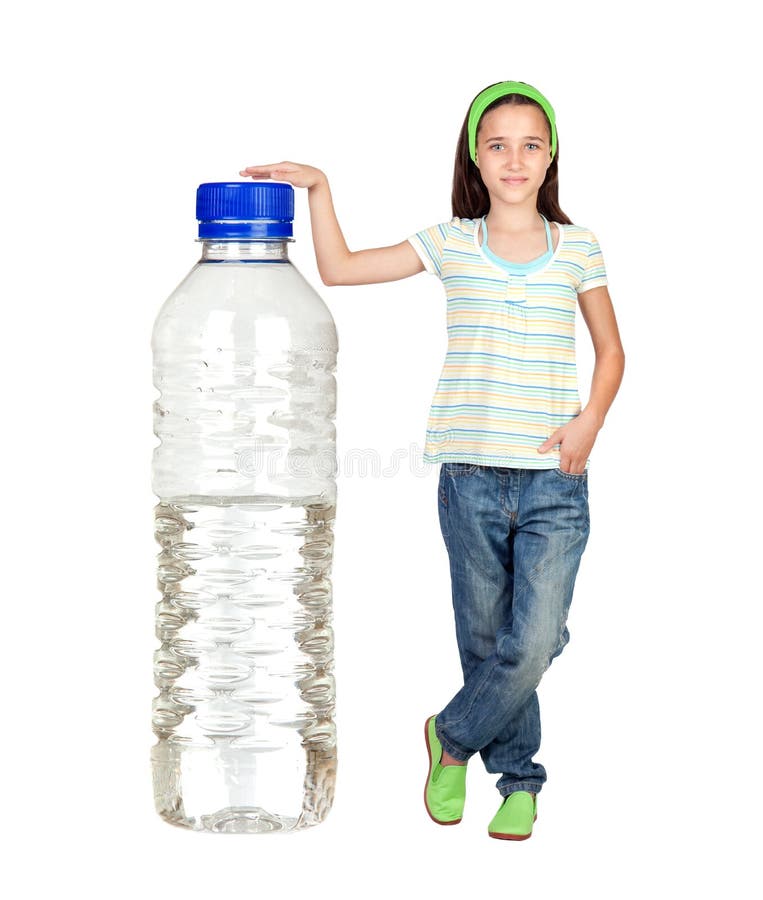 Funny Child with a Big Water Bottle Stock Image - Image of hand,  affectionate: 16590119