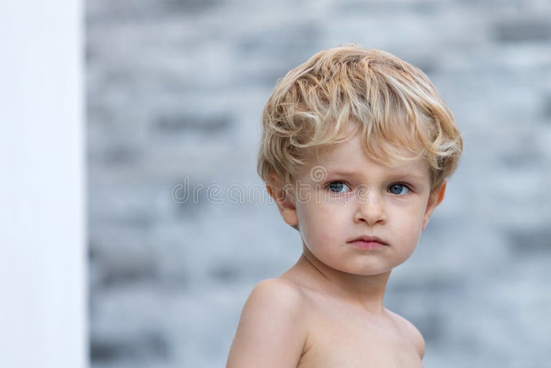 Funny child without t-shirt stock photography Funny child without t-shirt stock photography
