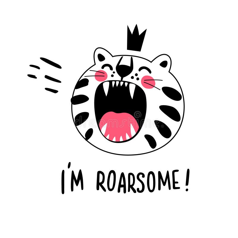 Roarsome font banner on white background Vector Image