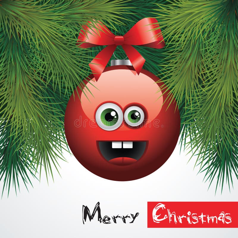 Funny Christmas ball stock vector. Image of graphic, banner 28586443