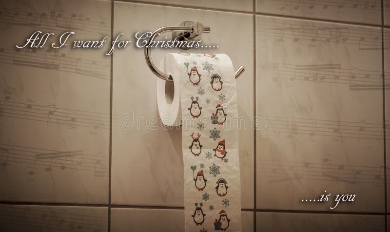 Funny Christmas Theme Feat. Festive Toilet Roll Stock Photo - Image of  downsides, song: 146116710