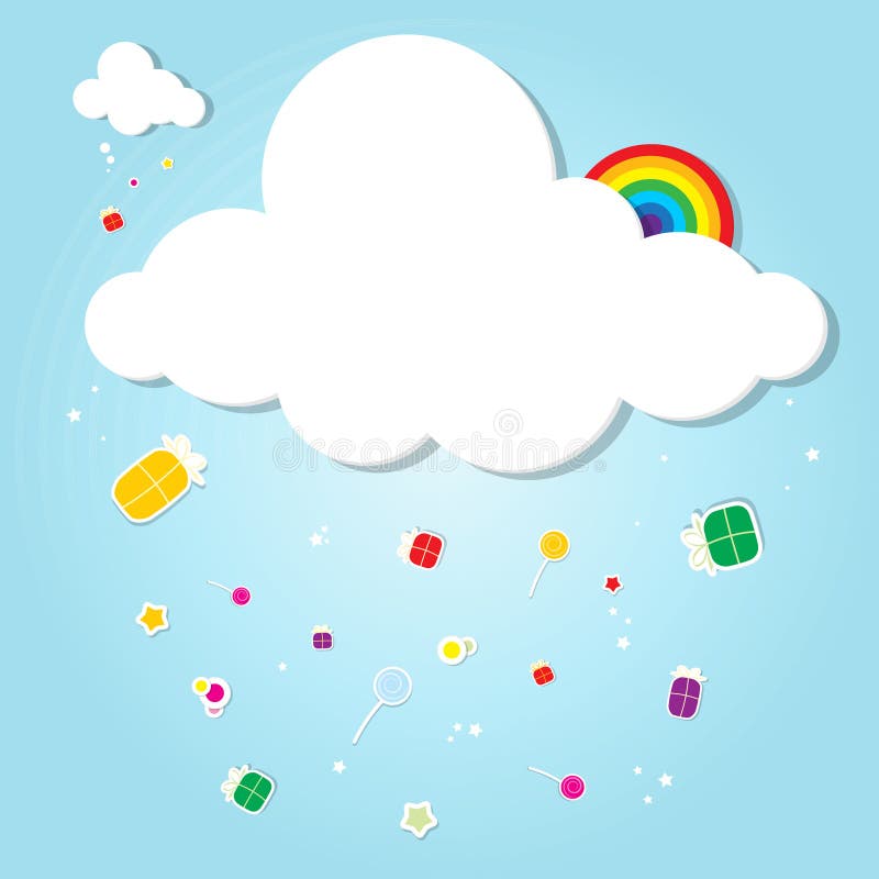 Funny cloud. rain of gifts. This is file of EPS10 format royalty free illustration Funny cloud. rain of gifts. This is file of EPS10 format royalty free illustration