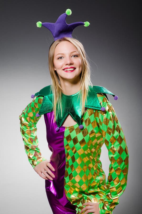 Funny clown stock photo