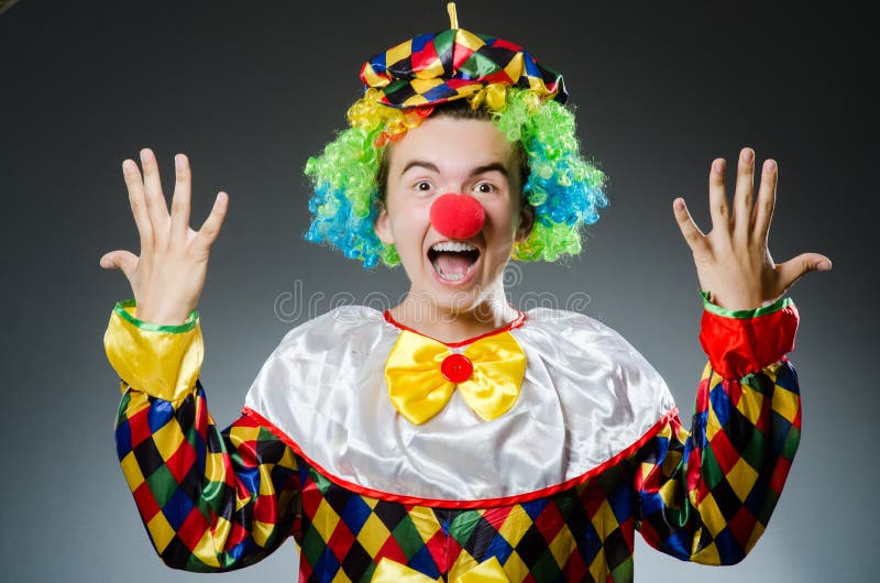 Funny clown stock photo