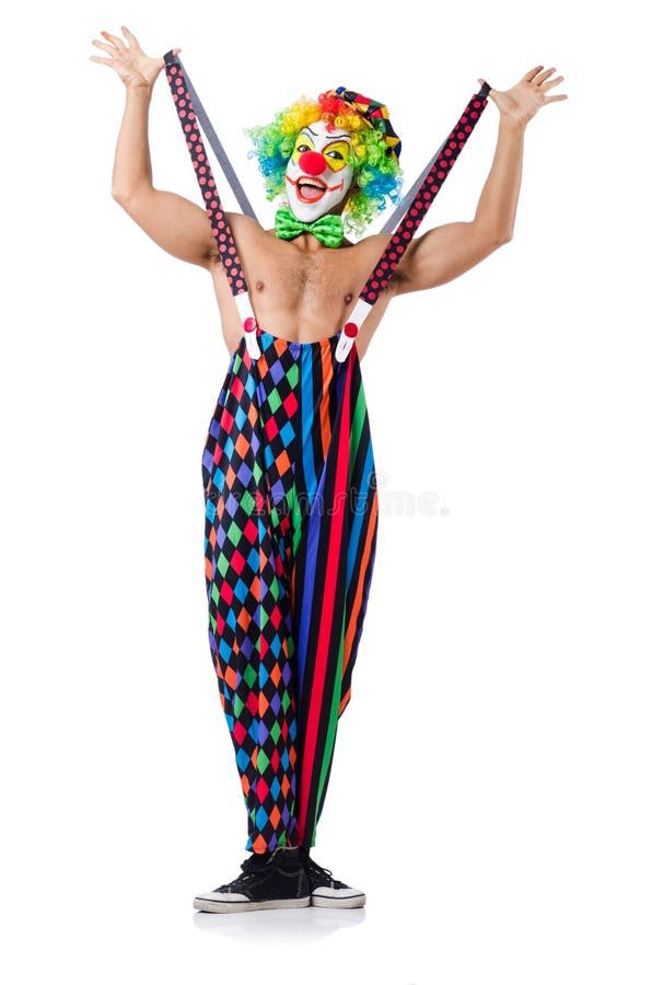 Funny clown stock photo