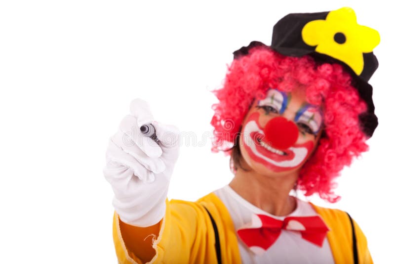 Funny clown message stock images