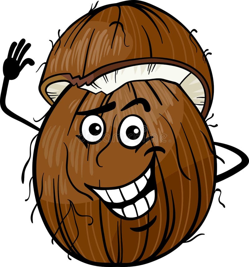 Funny Coconut Fruit Cartoon Illustration Stock Vector Illustration of