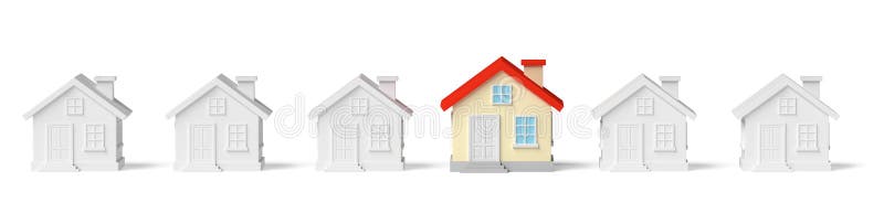 Funny colorful unique house in row of houses vector illustration