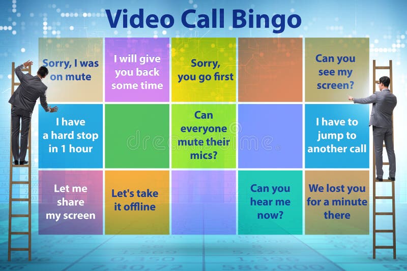 Funny Concept with Video Call Bingo Stock Image - Image of internet, video:  213487345