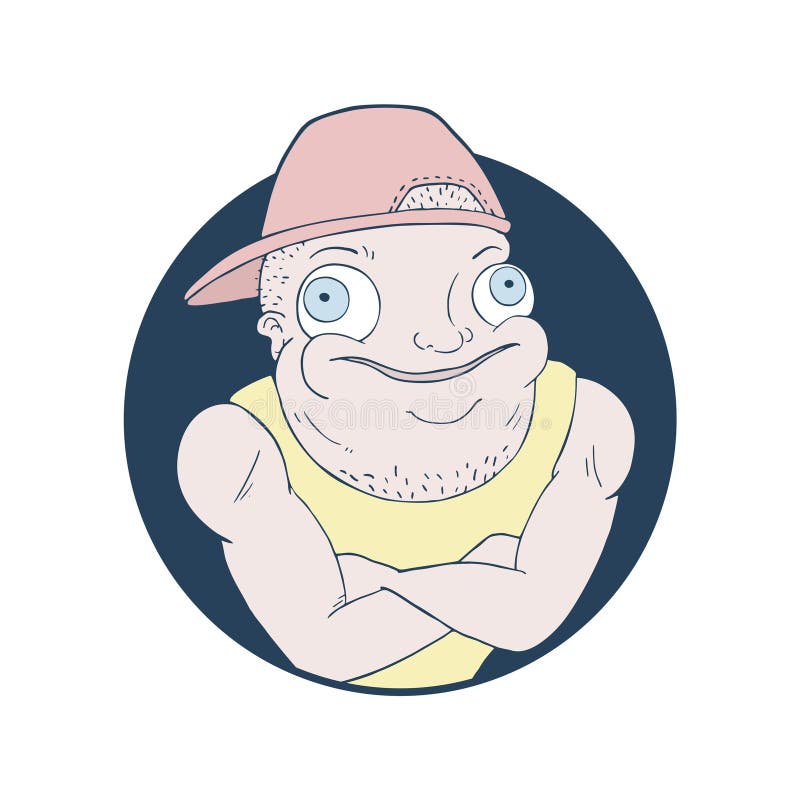 Funny cool man illustration royalty free illustration