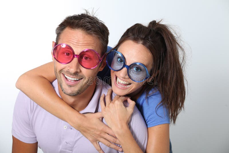 Funny couple stock image. Image of party, happy, studio - 16362513