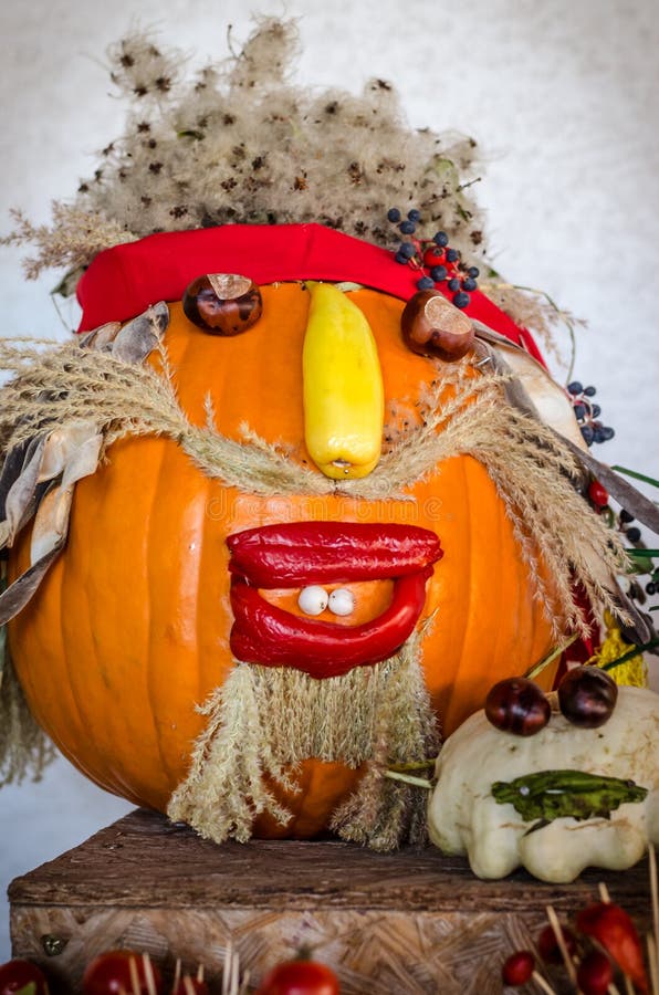 Funny Smiling Hipster Halloween Pumpkin Stock Image - Image of ...