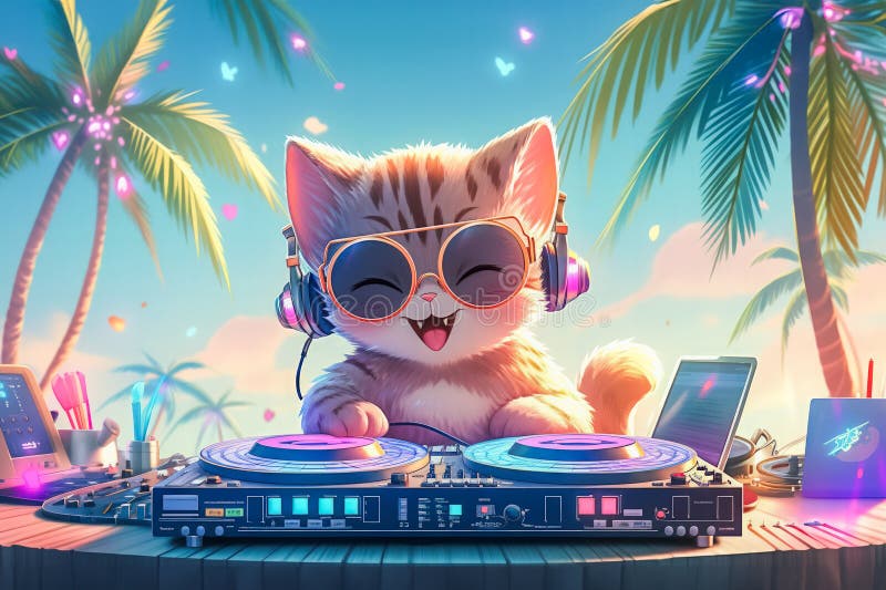 Cat Dj Stock Illustrations – 452 Cat Dj Stock Illustrations, Vectors &  Clipart - Dreamstime