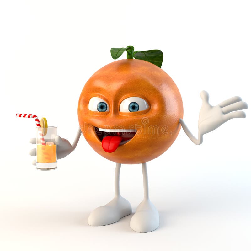 Funny 3d Fruit Character with Drinking Straw Stock Illustration -  Illustration of comical, juicy: 120284227