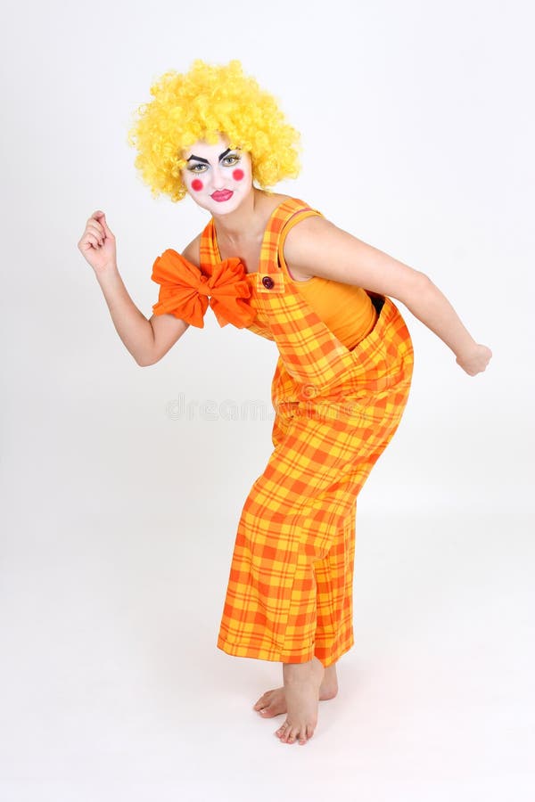 Funny Dancing Clown in Costume Stock Photo - Image of characters ...