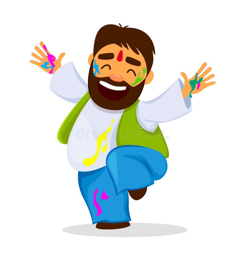 Funny Dancing Man in Paint. Stock Vector - Illustration of religious,  paint: 109926724