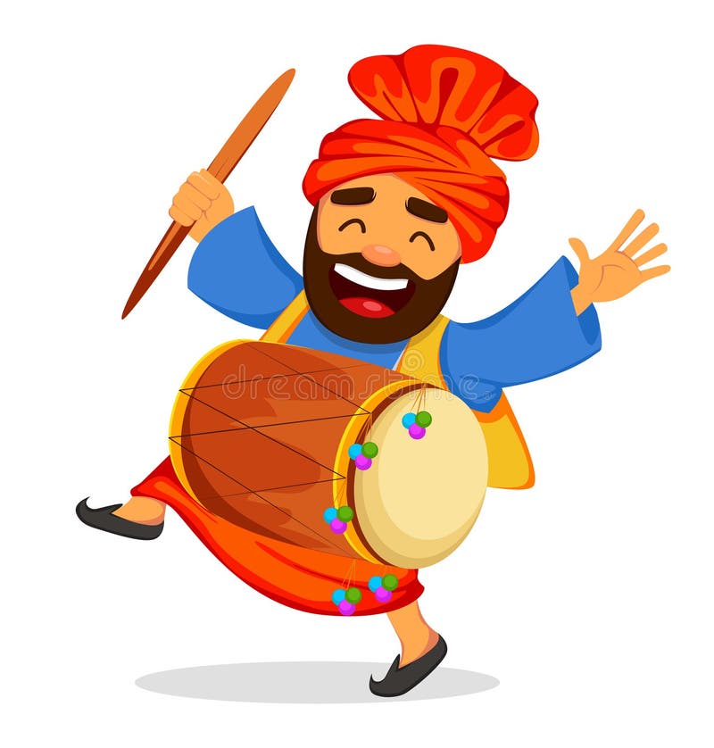 Funny Dancing Sikh Man with Drum Stock Vector - Illustration of holiday, makar: 107147237 Funny Dancing Sikh Man with Drum Stock Vector - Illustration of holiday, makar: 107147237