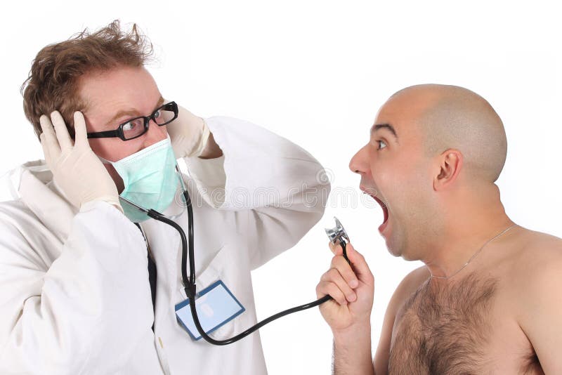 Funny doctor and patient