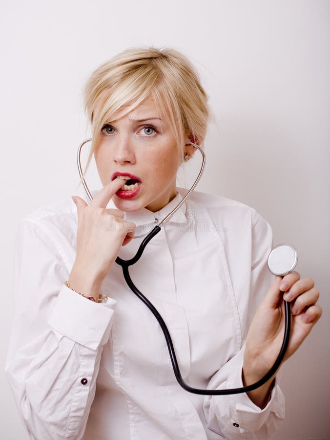 Funny Doctor with Stethoscope Stock Photo Image of real, occupation