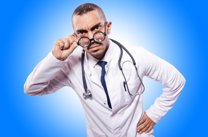 Funny doctor. On the white stock photo Funny doctor. On the white stock photo