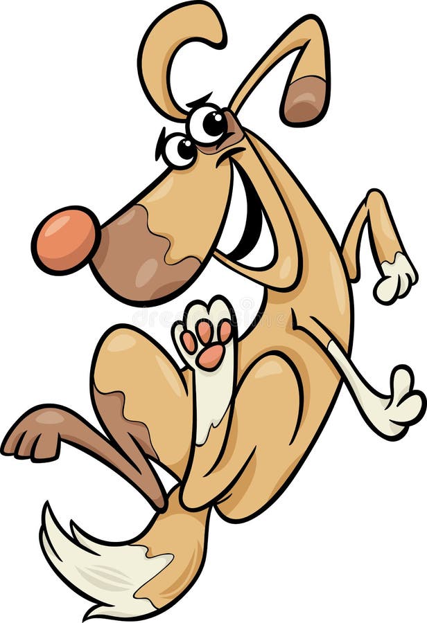Funny Dog Cartoon Illustration Stock Vector - Illustration of spotted