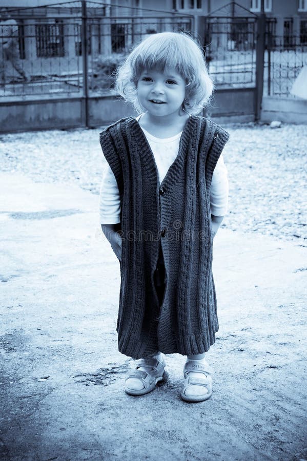 Funny dressed child stock photo. Image of blonde, expression 21825624