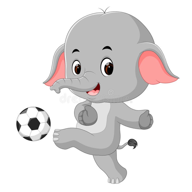 Download Elephant playing football stock vector. Illustration of ...