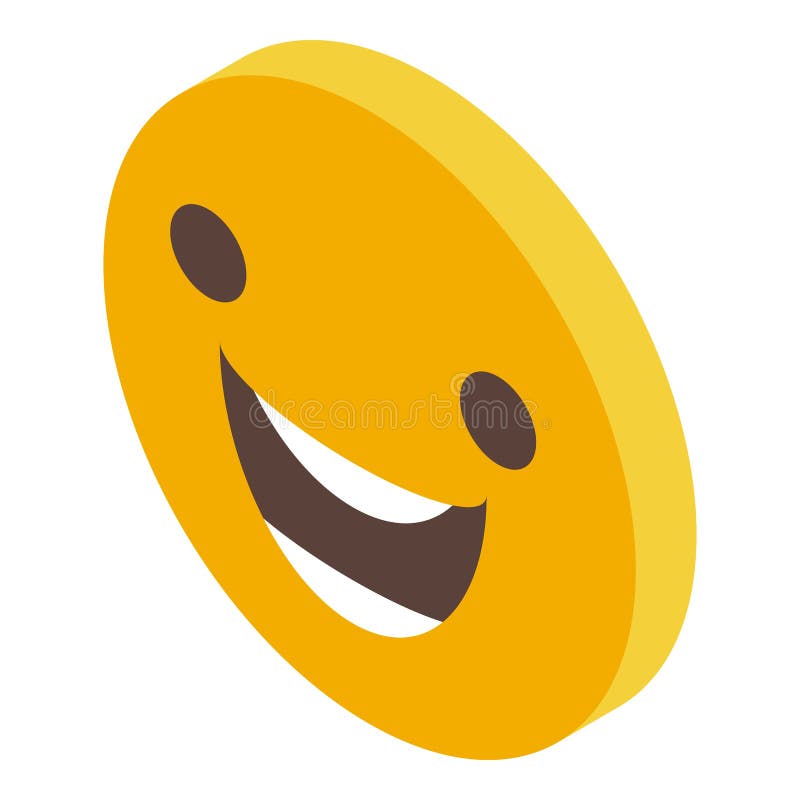 Funny Emoji Icon Isometric Vector. Face Smile Stock Vector ...