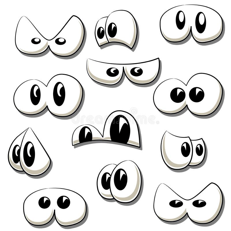 Illustration set of funny eyes on a white background. Illustration set of funny eyes on a white background.