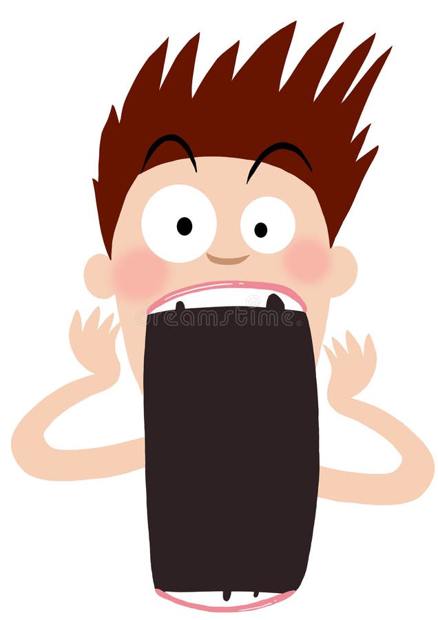 Funny face announcing important thing royalty free illustration