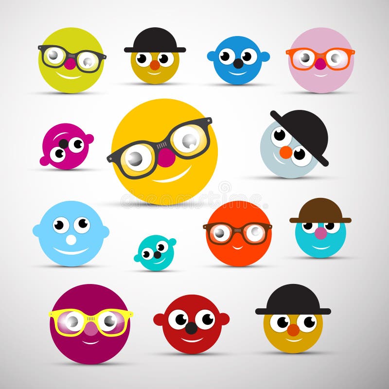 Funny Face Icons Illustration