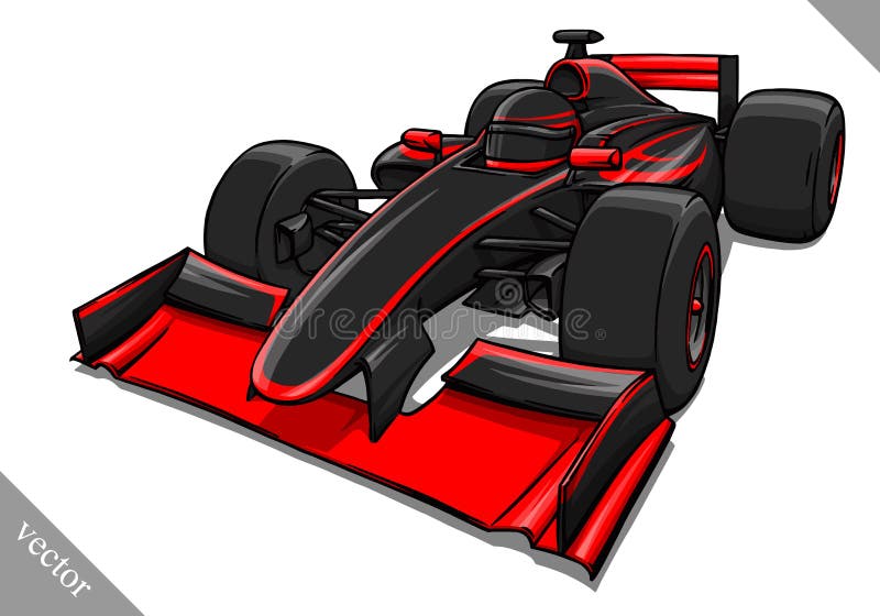 Funny Fast Cartoon Formula Race Car Vector Illustration Art Stock Vector -  Illustration of prix, draw: 72785127