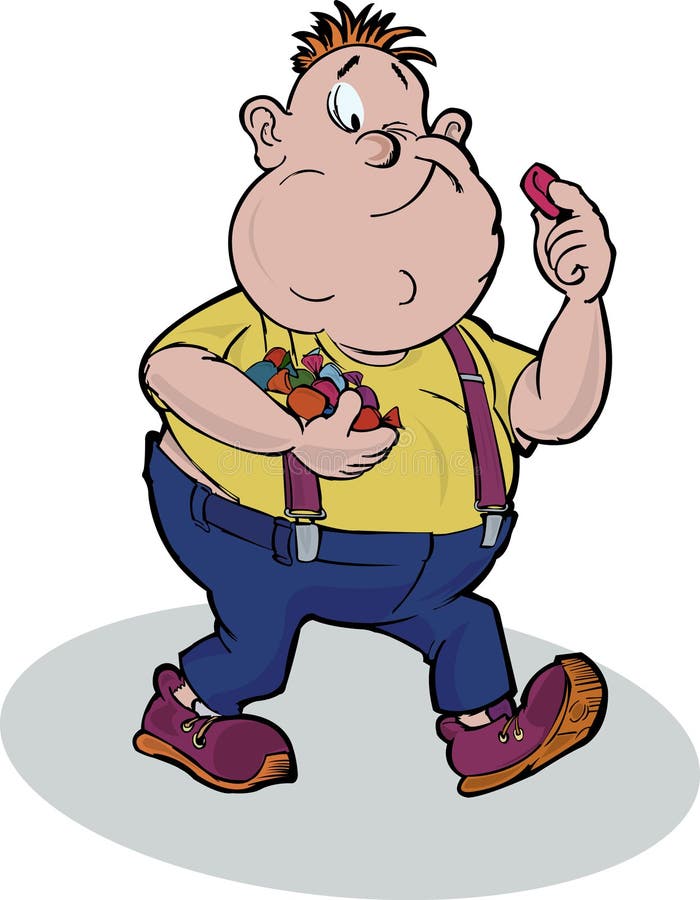 Funny fat boy stock vector. Illustration of yellow, shoes 4258247