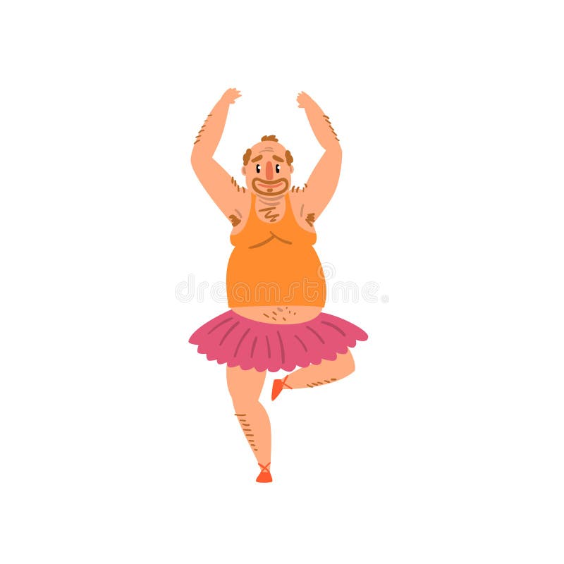 Funny Fat Man Dancing in Tutu Dress Cartoon Vector Illustration on a White Background Stock Vector - Illustration of graceful, male: 118682677 Funny Fat Man Dancing in Tutu Dress Cartoon Vector Illustration on a White Background Stock Vector - Illustration of graceful, male: 118682677